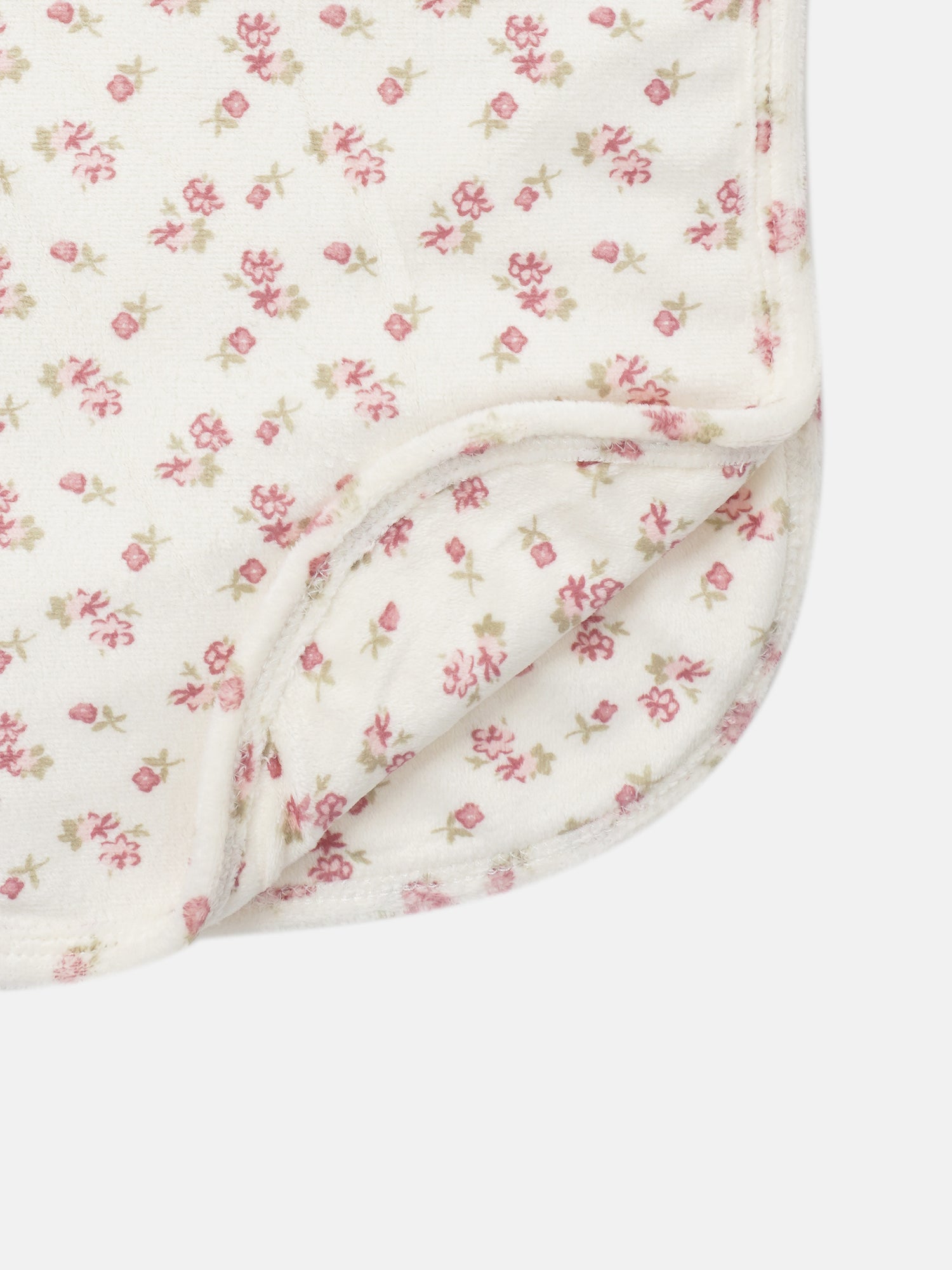 Tiny Blossom Blanket by Adee; girls swaddle blanket in white with pink floral print