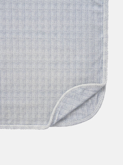 Heritage Herringbone Blanket - Blue, Adee boys swaddle blanket