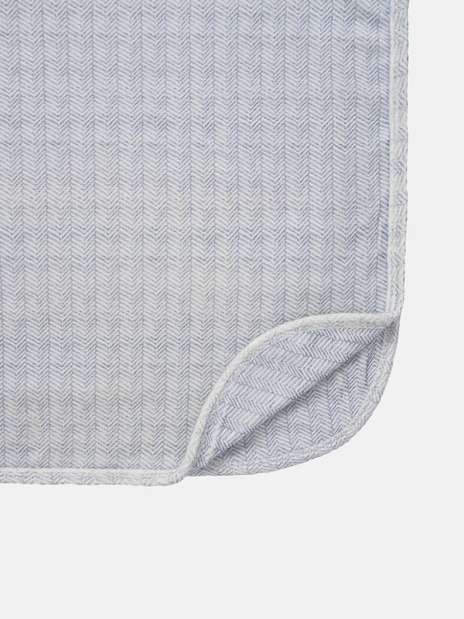 Heritage Herringbone Blue Layette Set by Adee; baby layette fabric in blue herringbone pattern