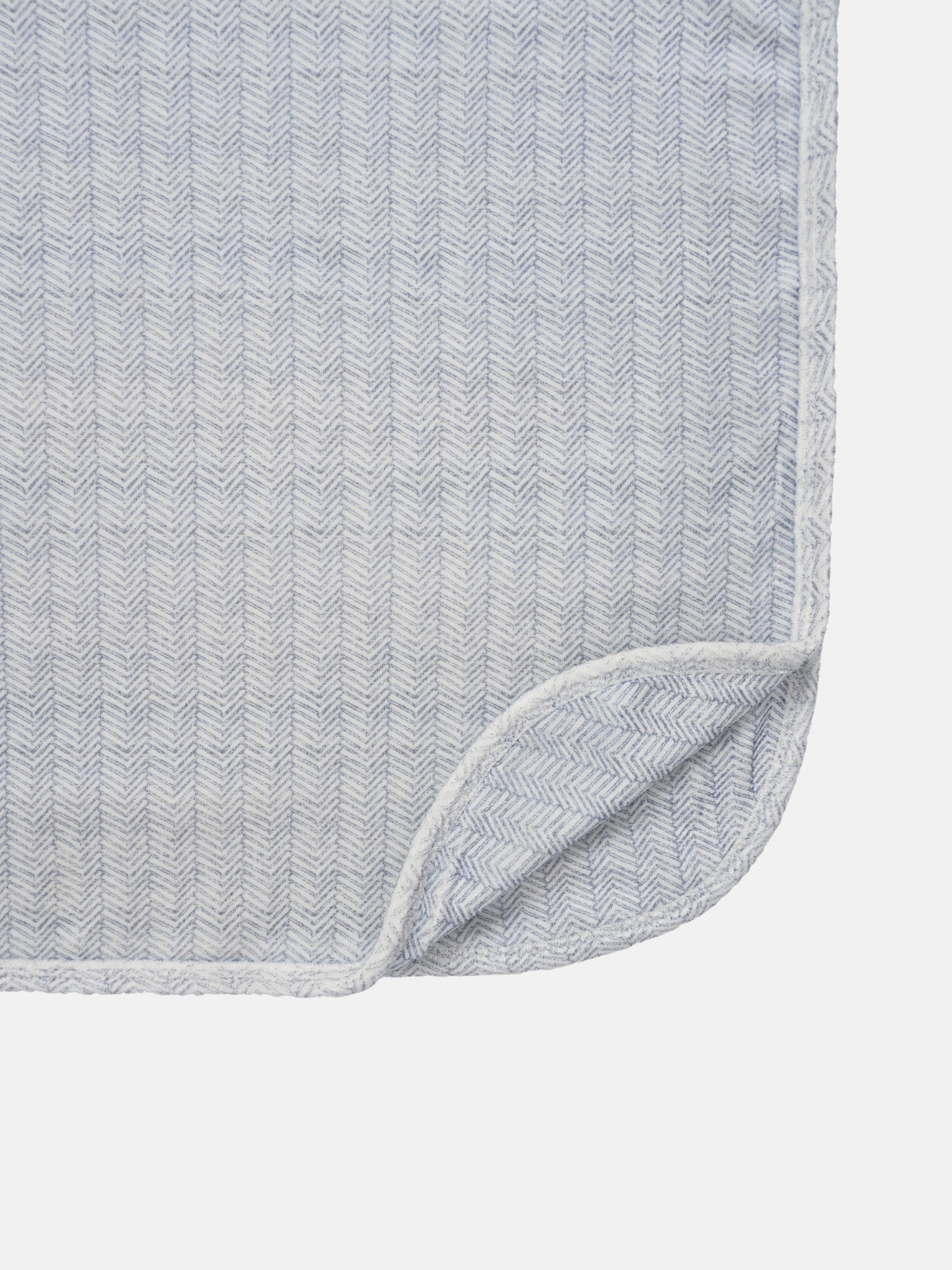 Heritage Herringbone Blue Layette Set by Adee; baby layette fabric in blue herringbone pattern