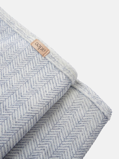 Heritage Herringbone Blanket - Blue by Adee, boys swaddle blanket
