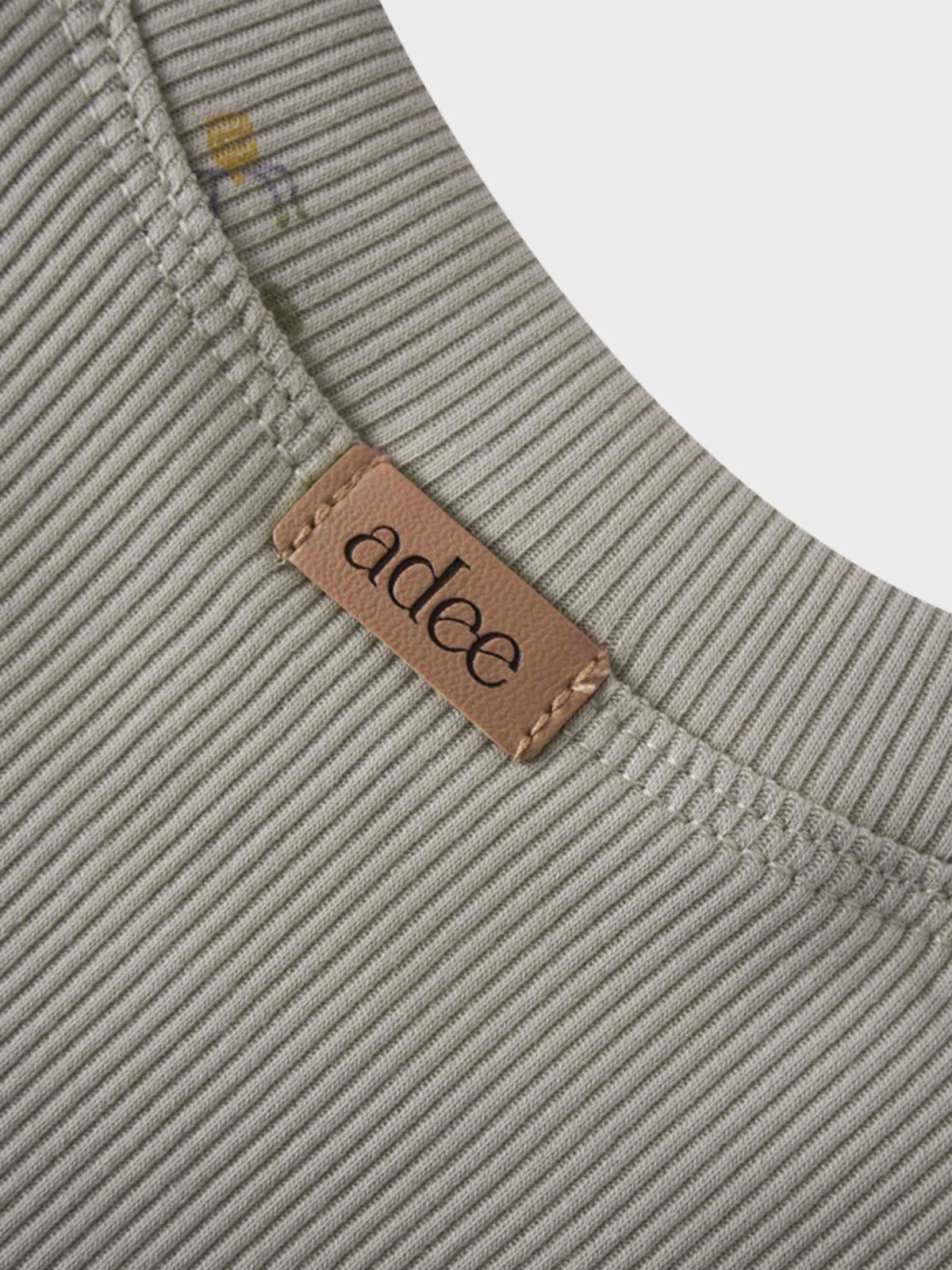 adee label on ribbed top