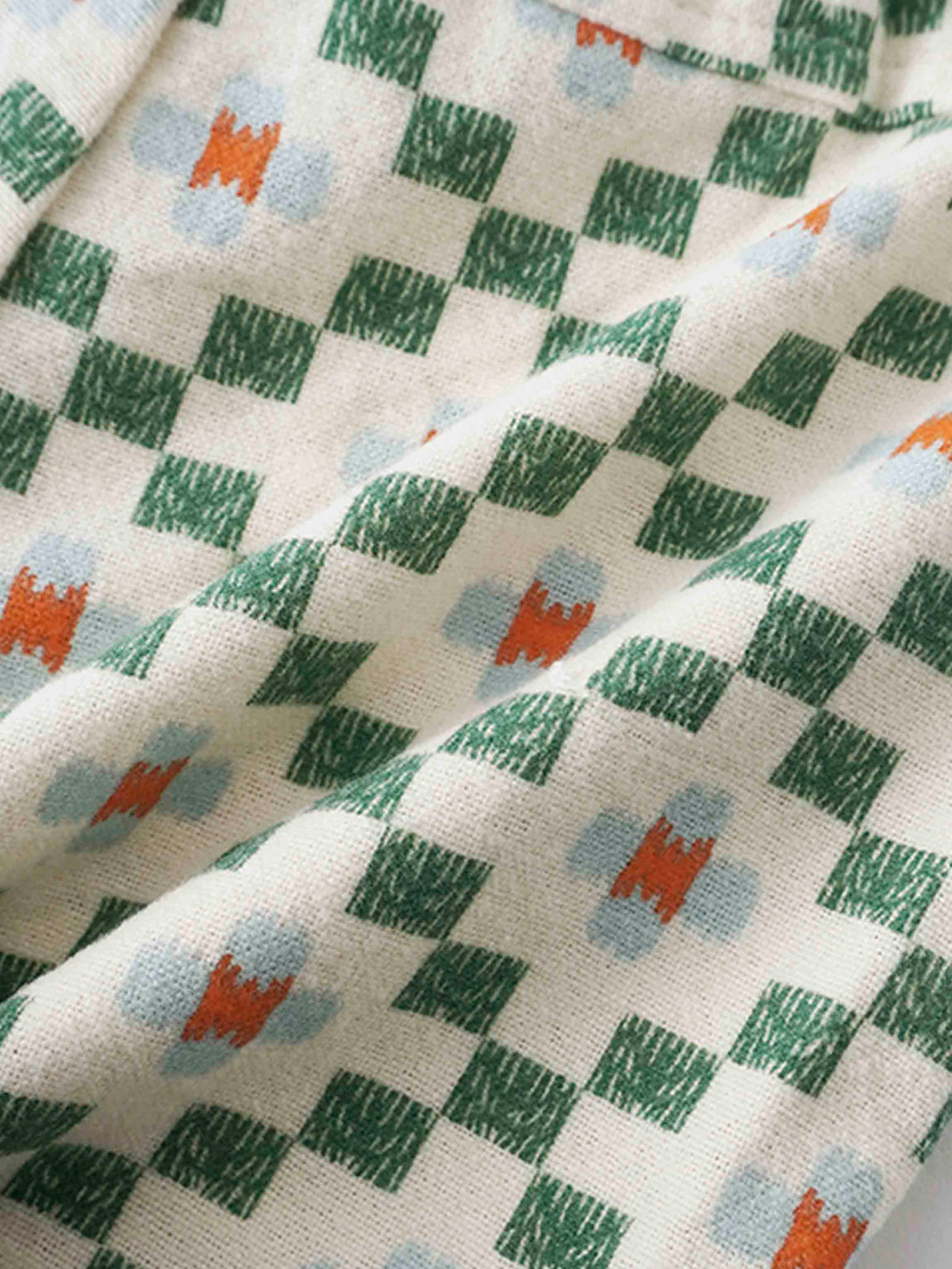 Boys green diamond pattern fabric