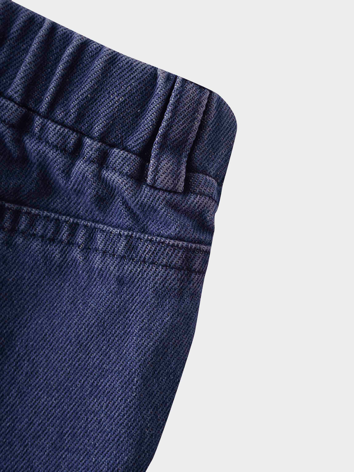 Denim shorts in dark wash by Adee for kids, unisex bottoms.