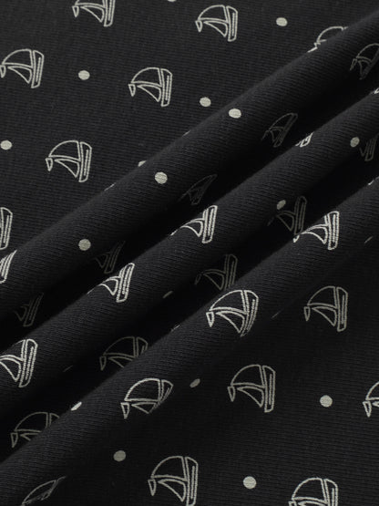 Harbor Dot Stretchy boys stretchies by Adee in navy with white dots and nautical motifs