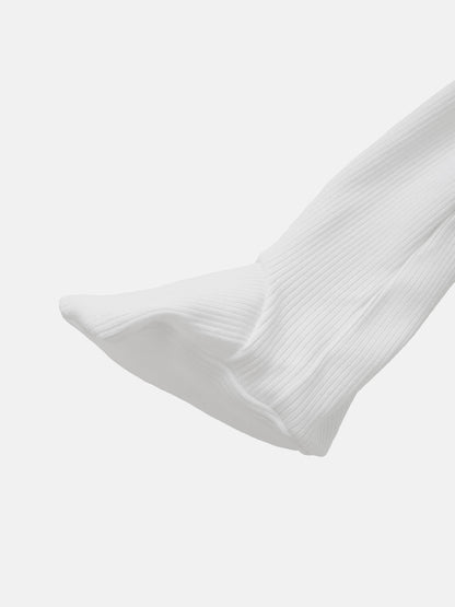 Legacy Stitch White layette set; ribbed white fabric