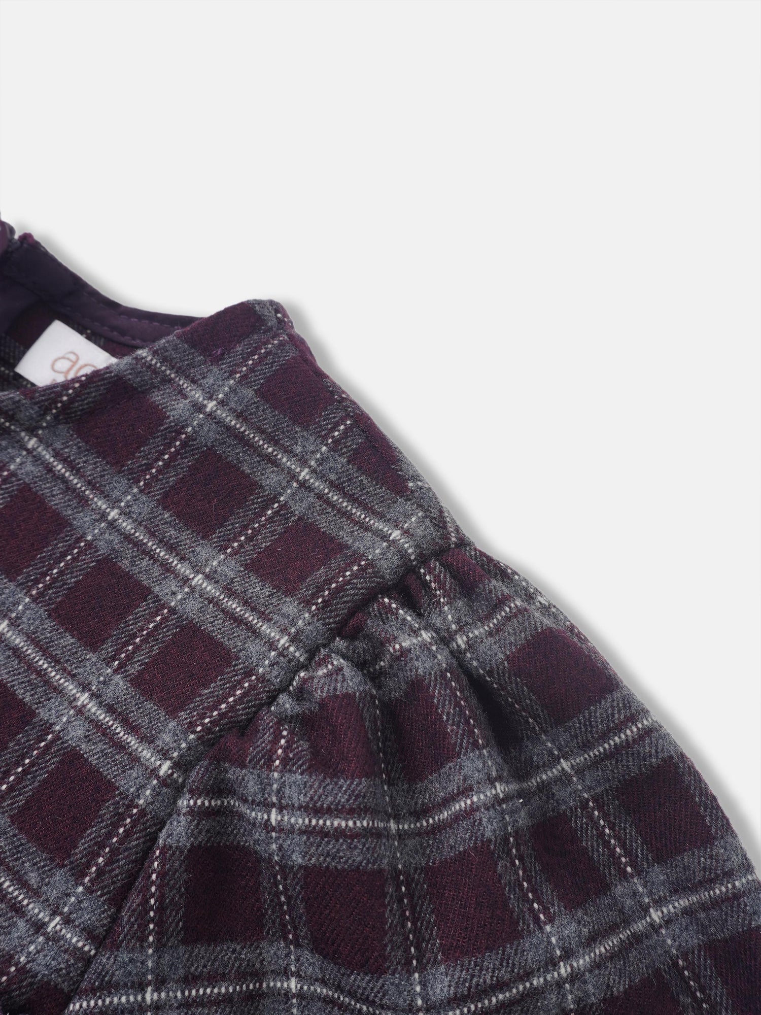 Plaid Dress - Burgundy for girls by Adee; dressy garment in burgundy plaid fabric