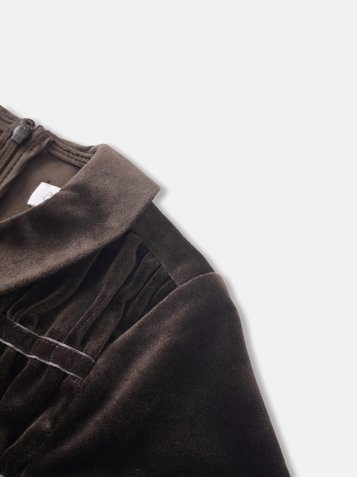 Velour smocked robe for girls in brown by Adee, dressy velvet-style garment.