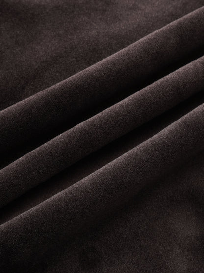 Velour smocked robe brown fabric close-up in rich velvet texture for girls