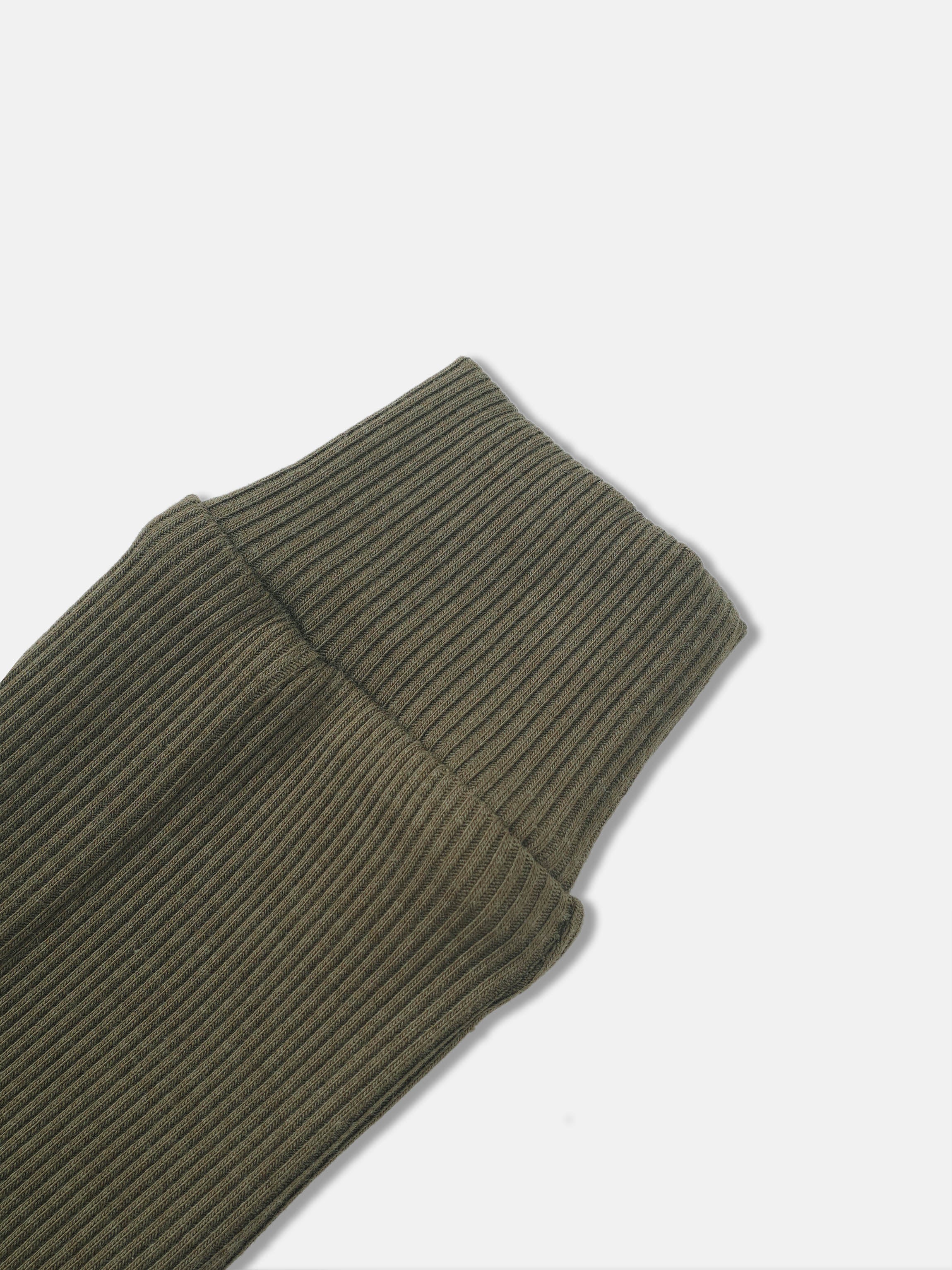 Bomber Set by Adee, olive green ribbed knit fabric for unisex wear.
