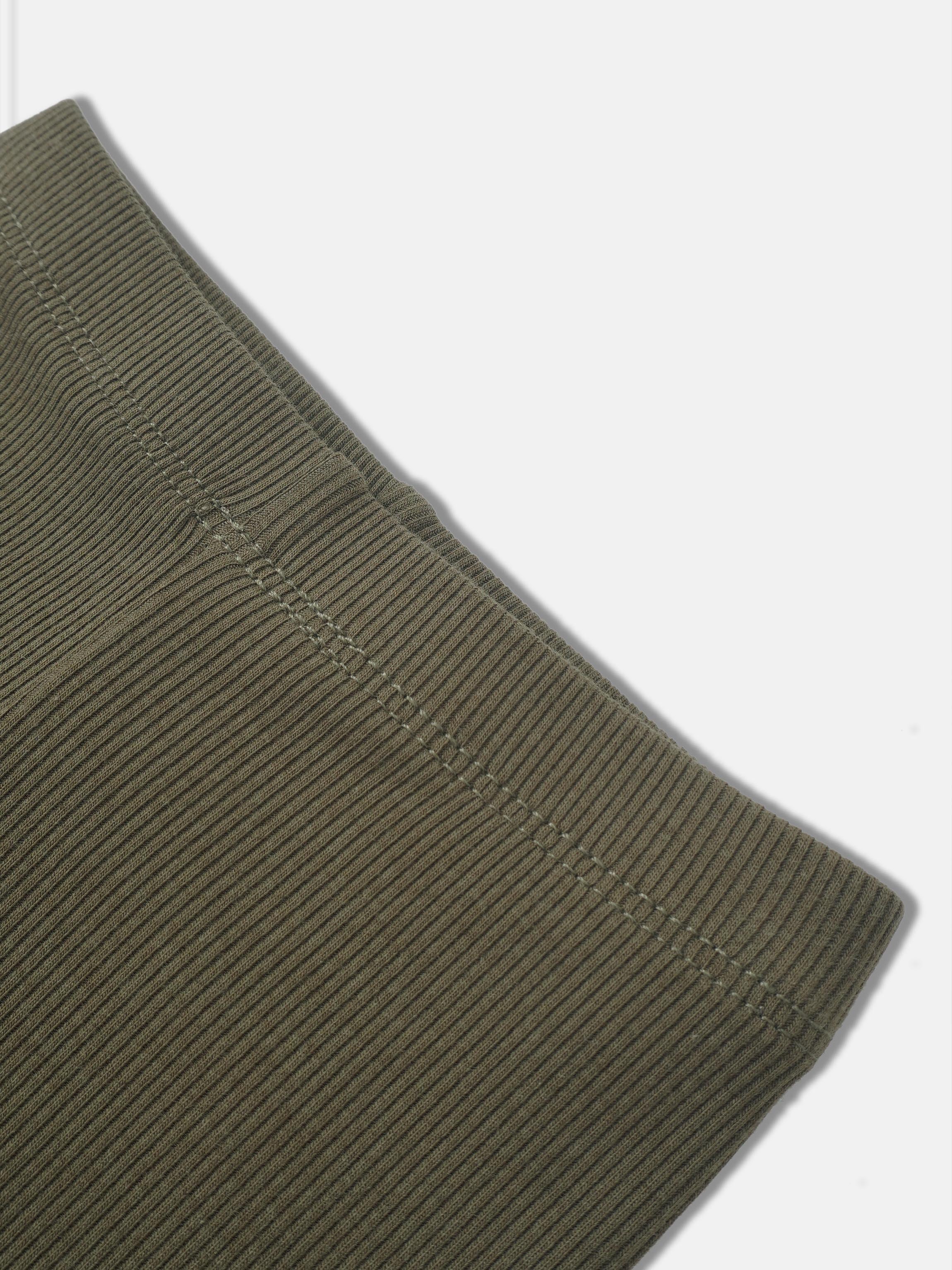 Bomber Set olive green ribbed knit cuff detail by Adee