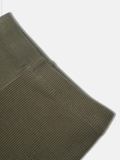 Bomber Set olive green ribbed knit cuff detail by Adee