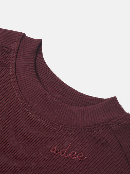 Bomber Set - Burgundy; little girls&