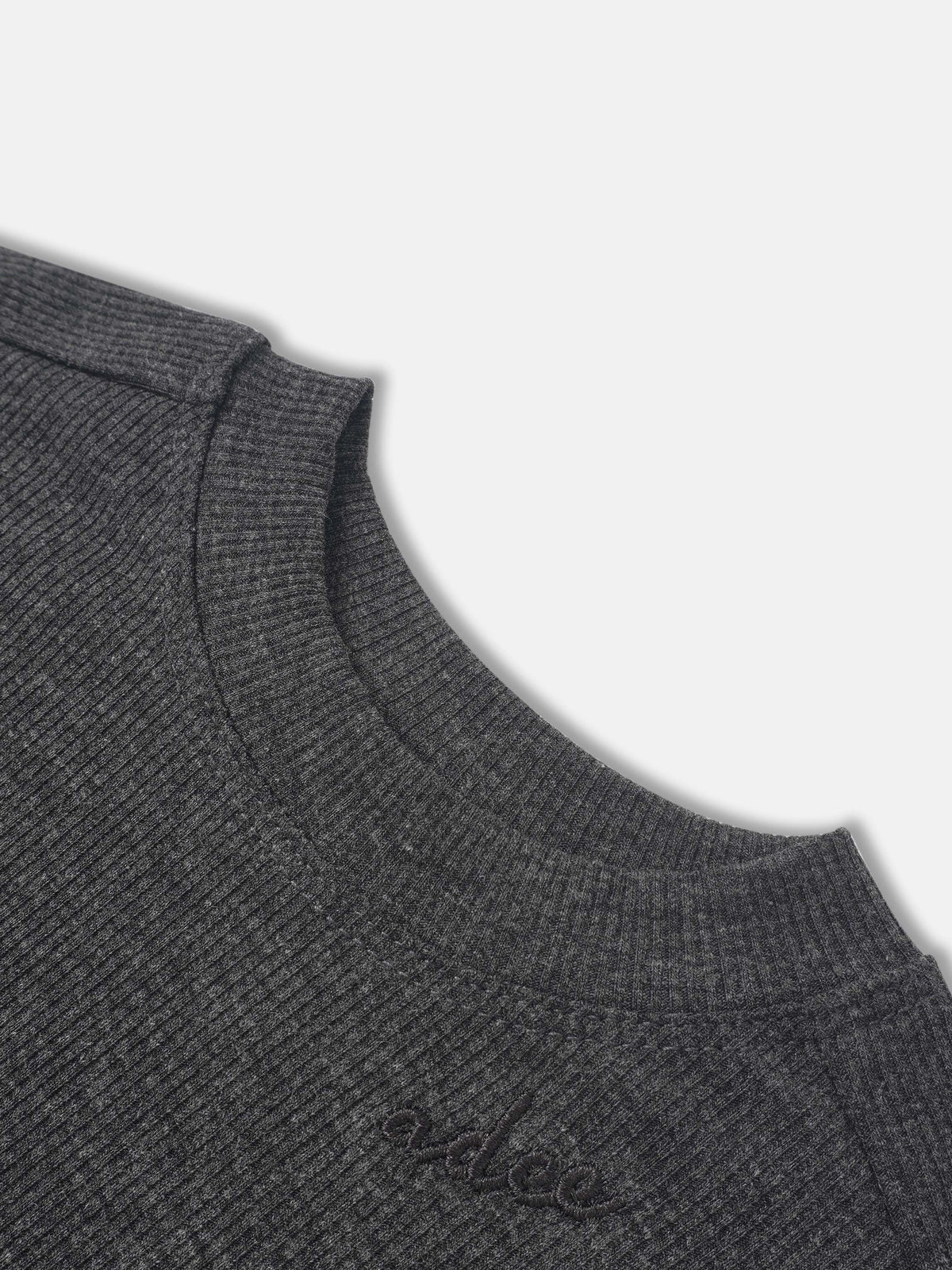 Bomber Set Heather Grey ribbed knit fabric Adee unisex