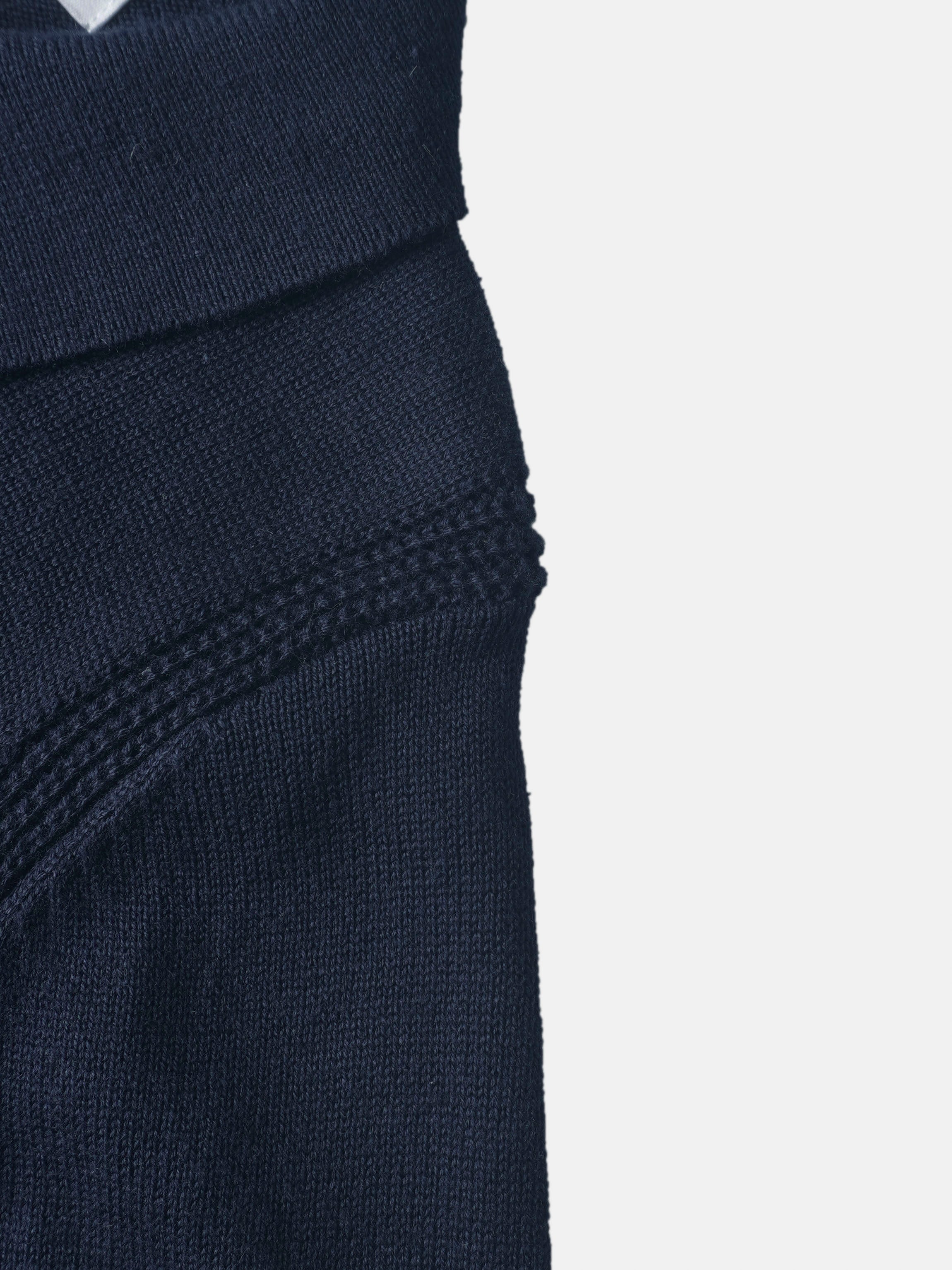 Knit sweater for boys in navy, dressy top with ribbed cuffs