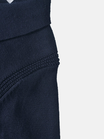 Knit sweater for boys in navy, dressy top with ribbed cuffs