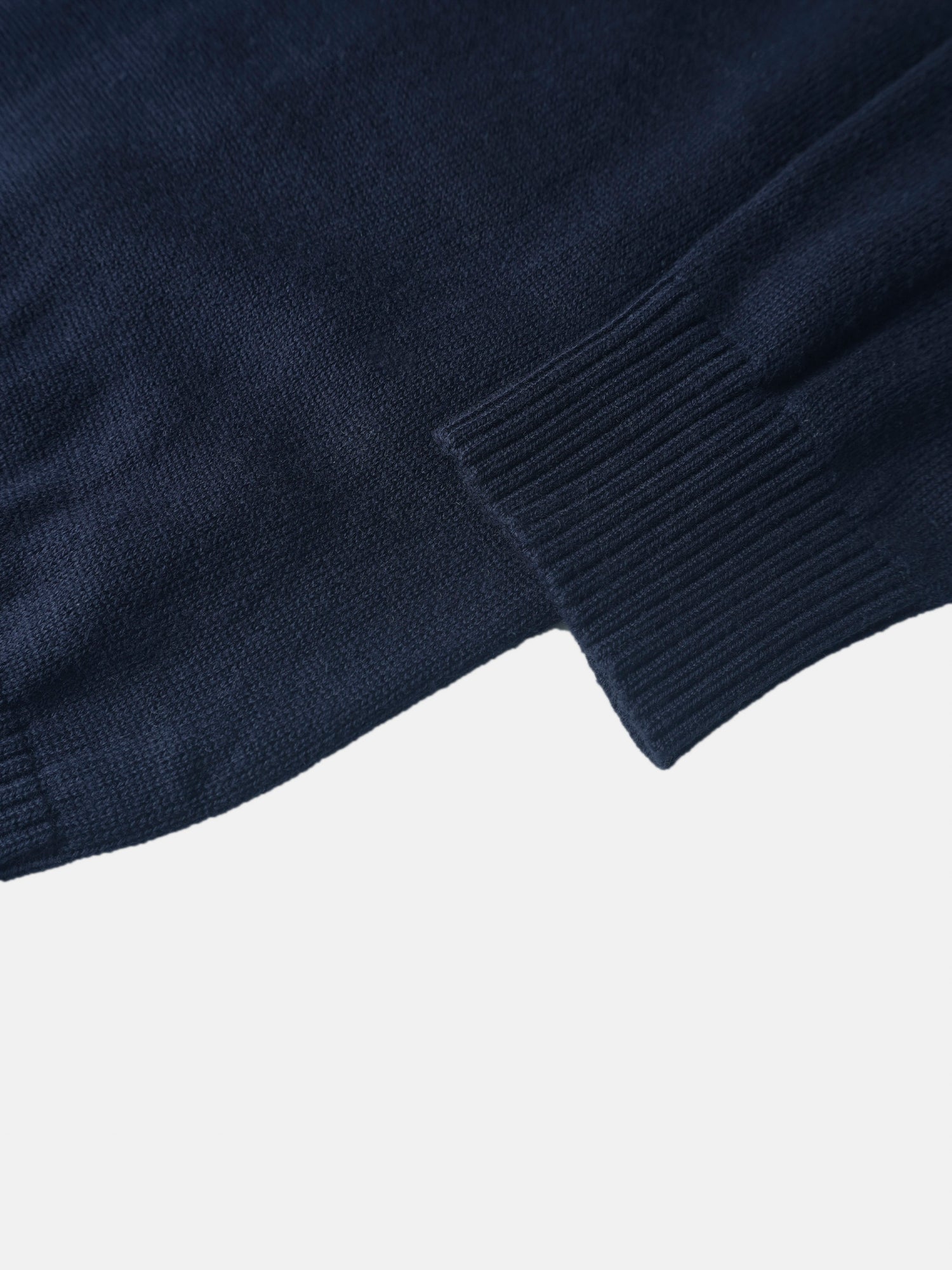 Knit sweater navy with ribbed cuffs; boys dressy top