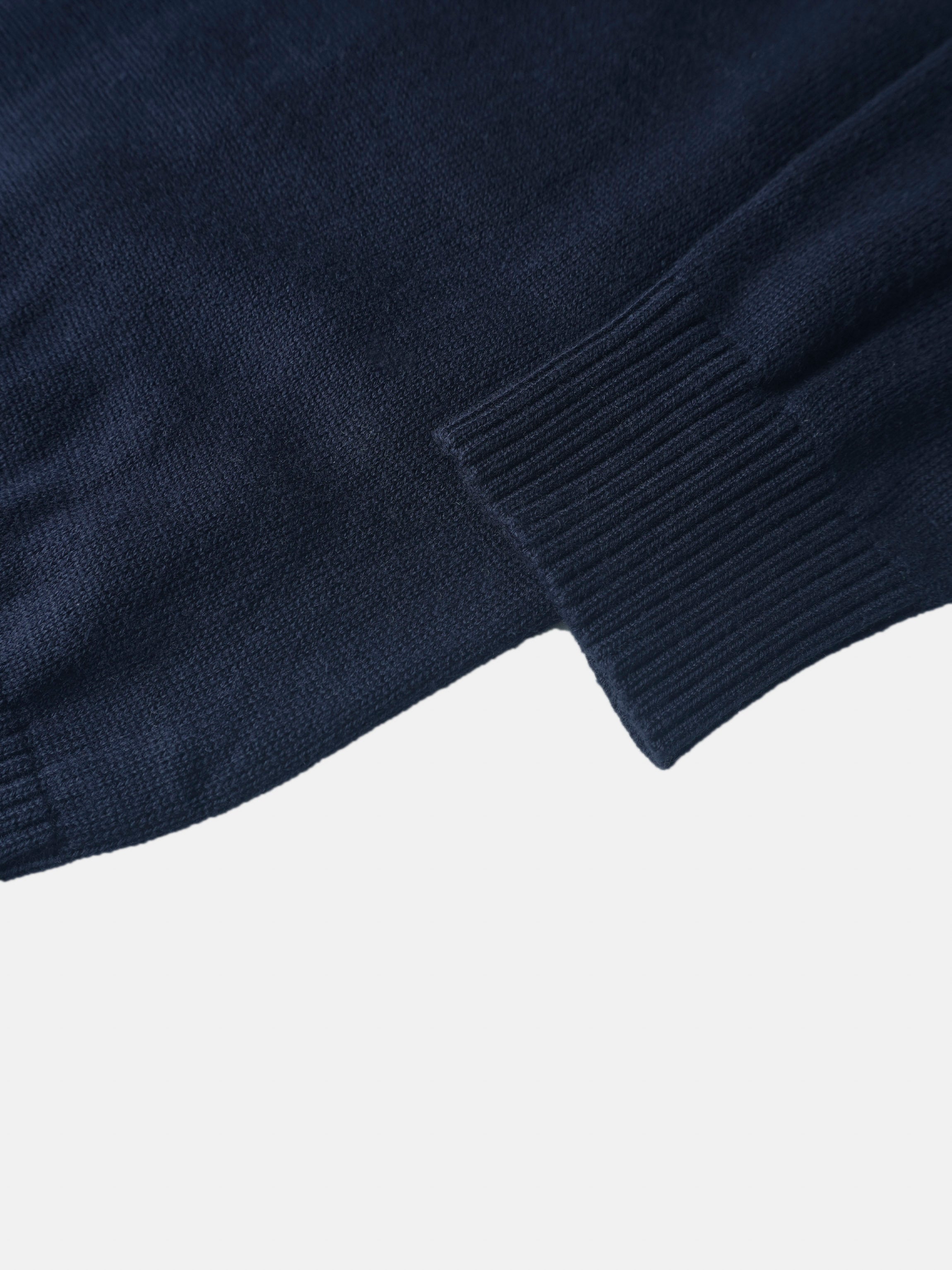 Knit sweater navy with ribbed cuffs; boys dressy top