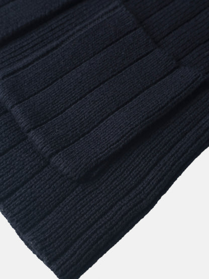 Knit blazer navy; Adee boys dressy top fabric close-up in rib knit texture