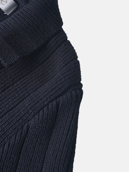 Knit blazer for boys in navy by Adee, ribbed knit fabric.