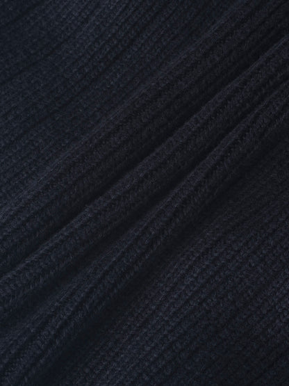 Knit blazer in navy knit fabric; close-up texture for boys dressy tops