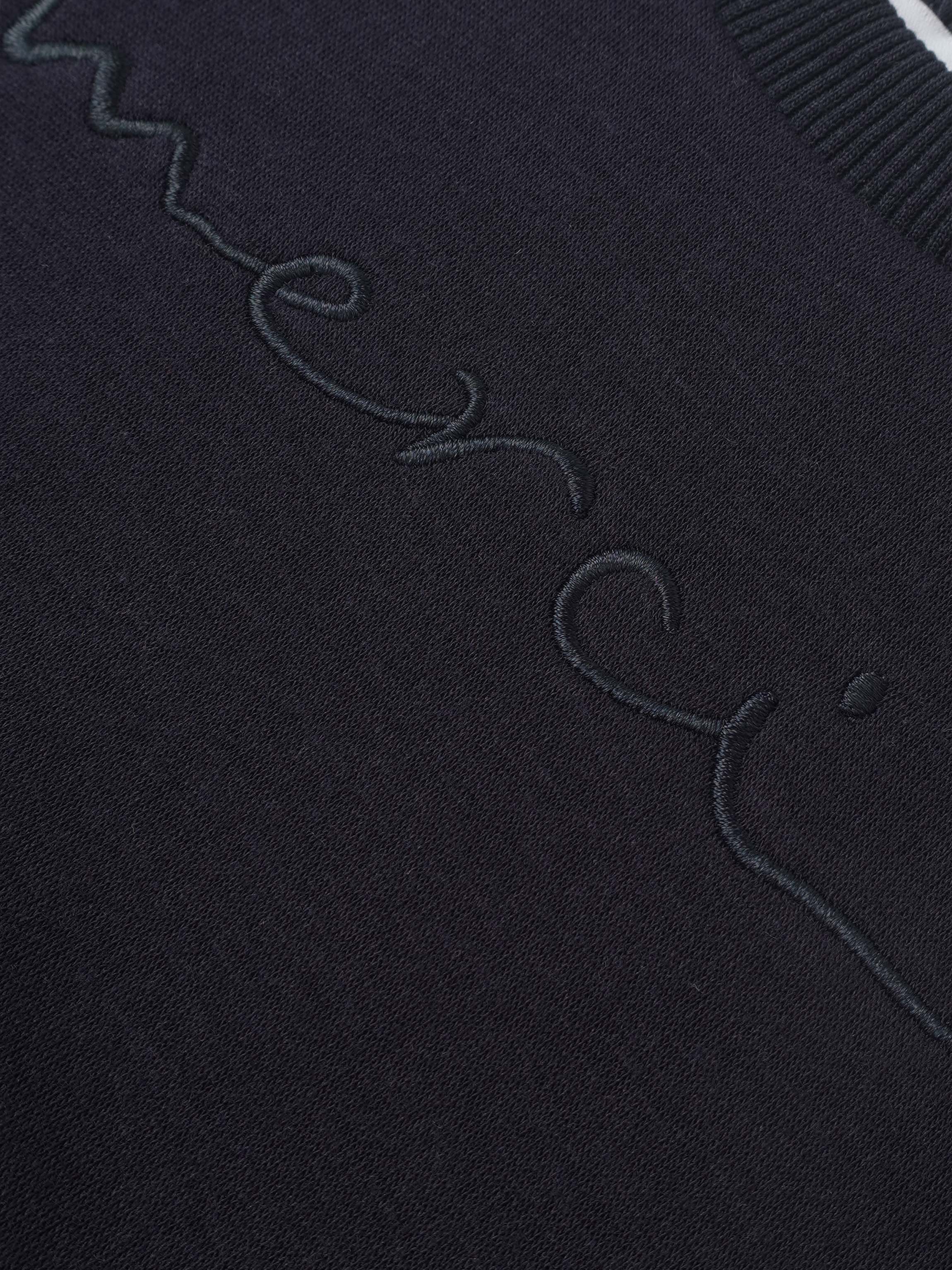 Merci Sweatshirt for boys in navy by Adee, with embroidered script detail