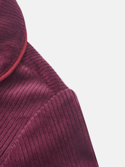 Ribbed velour burgundy girls pajamas by Adee, cozy loungewear set