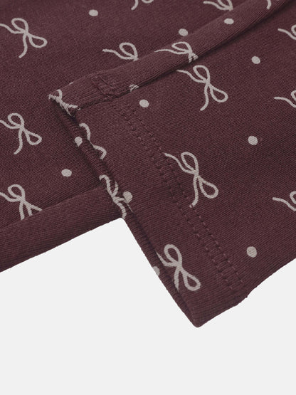 Burgundy Bow Set by Adee; little girls&
