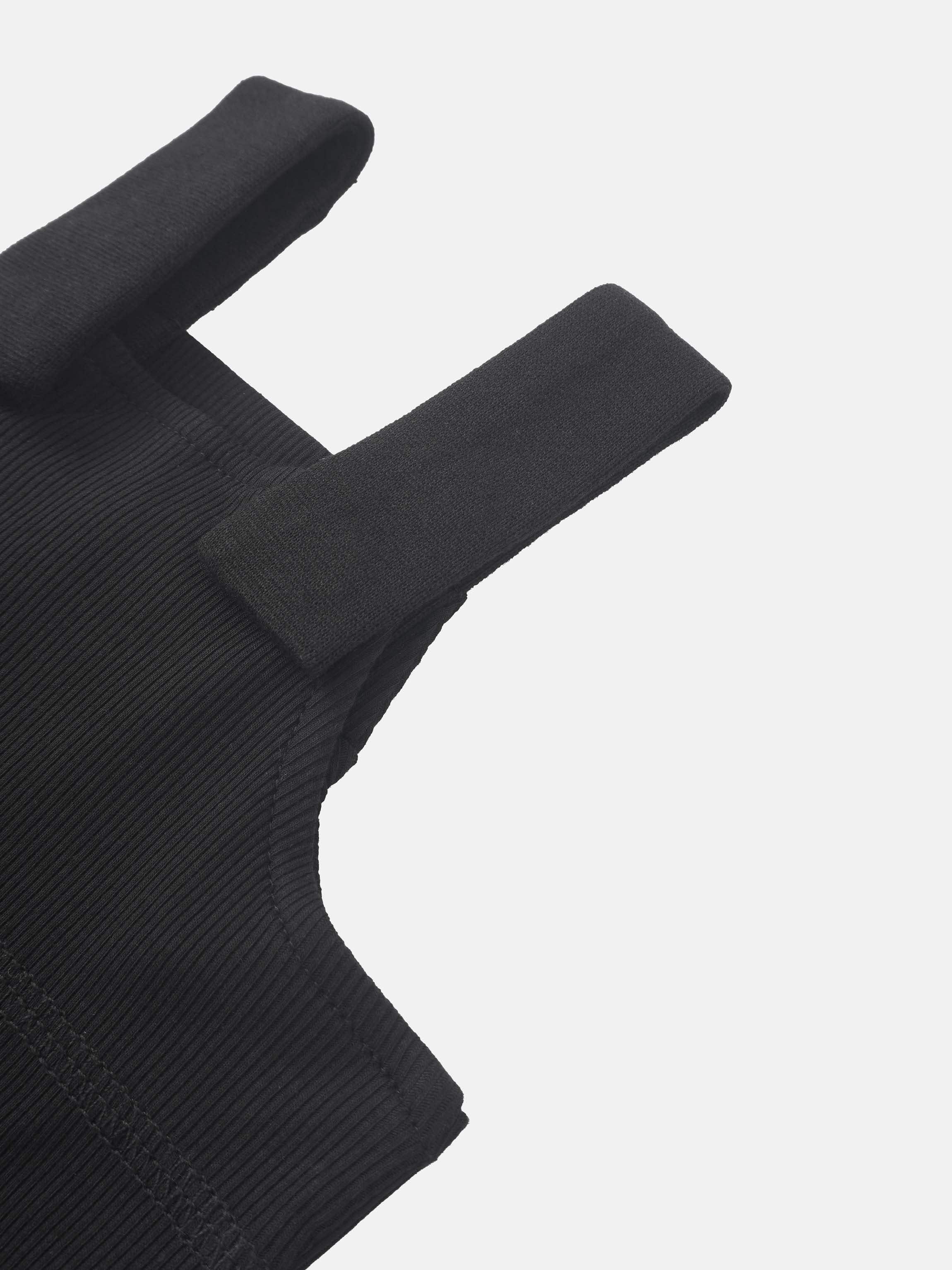 Ribbed black overalls for unisex basics by Adee with adjustable shoulder straps