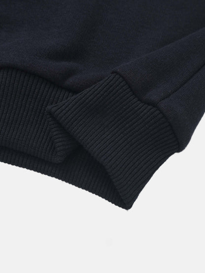 Embroidered Jet Sweatshirt, Adee for boys, navy knit with ribbed cuffs