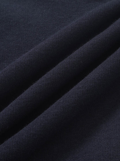 Embroidered Jet Sweatshirt navy knit fabric close-up