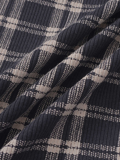 Plaid Pajamas for Boys - blue by Adee; close-up fabric pattern