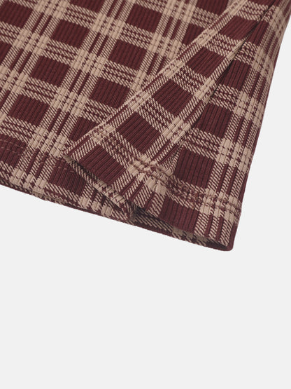 Plaid nightgown for girls in burgundy, Adee brand garment