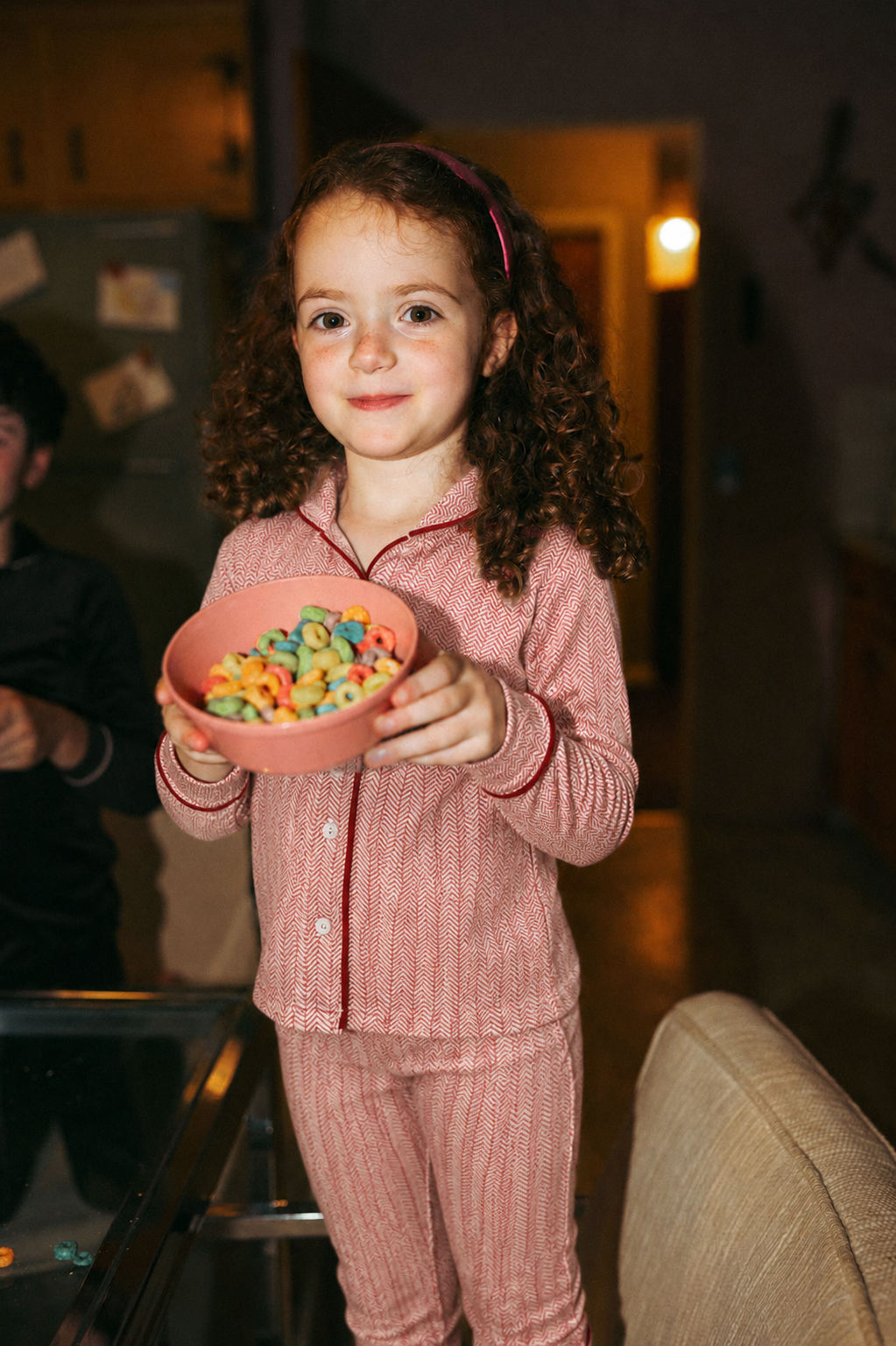 Herringbone Pajamas - Red; girls&