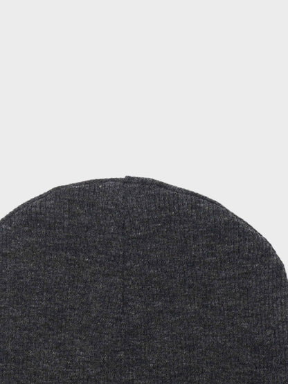 Thin Ribbed Beanie-Heather Grey