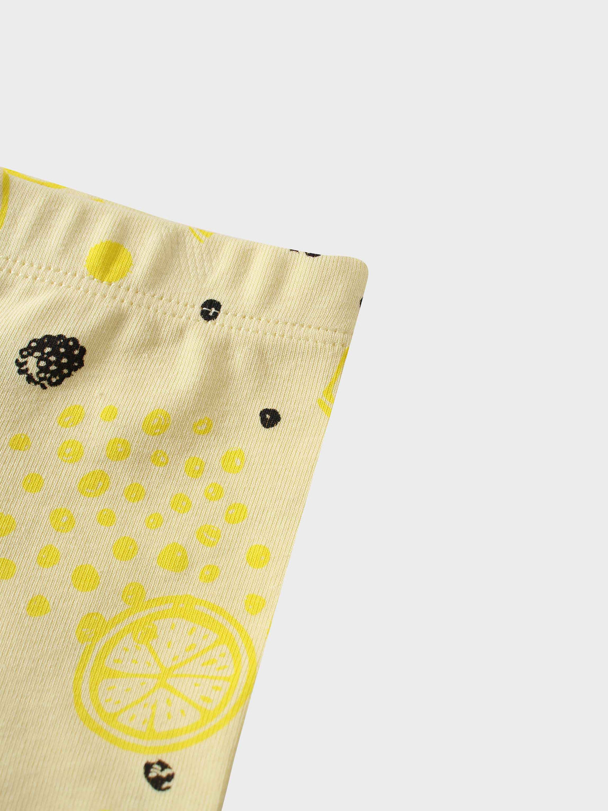 yellow shorts with lemon and blackberry print for boys