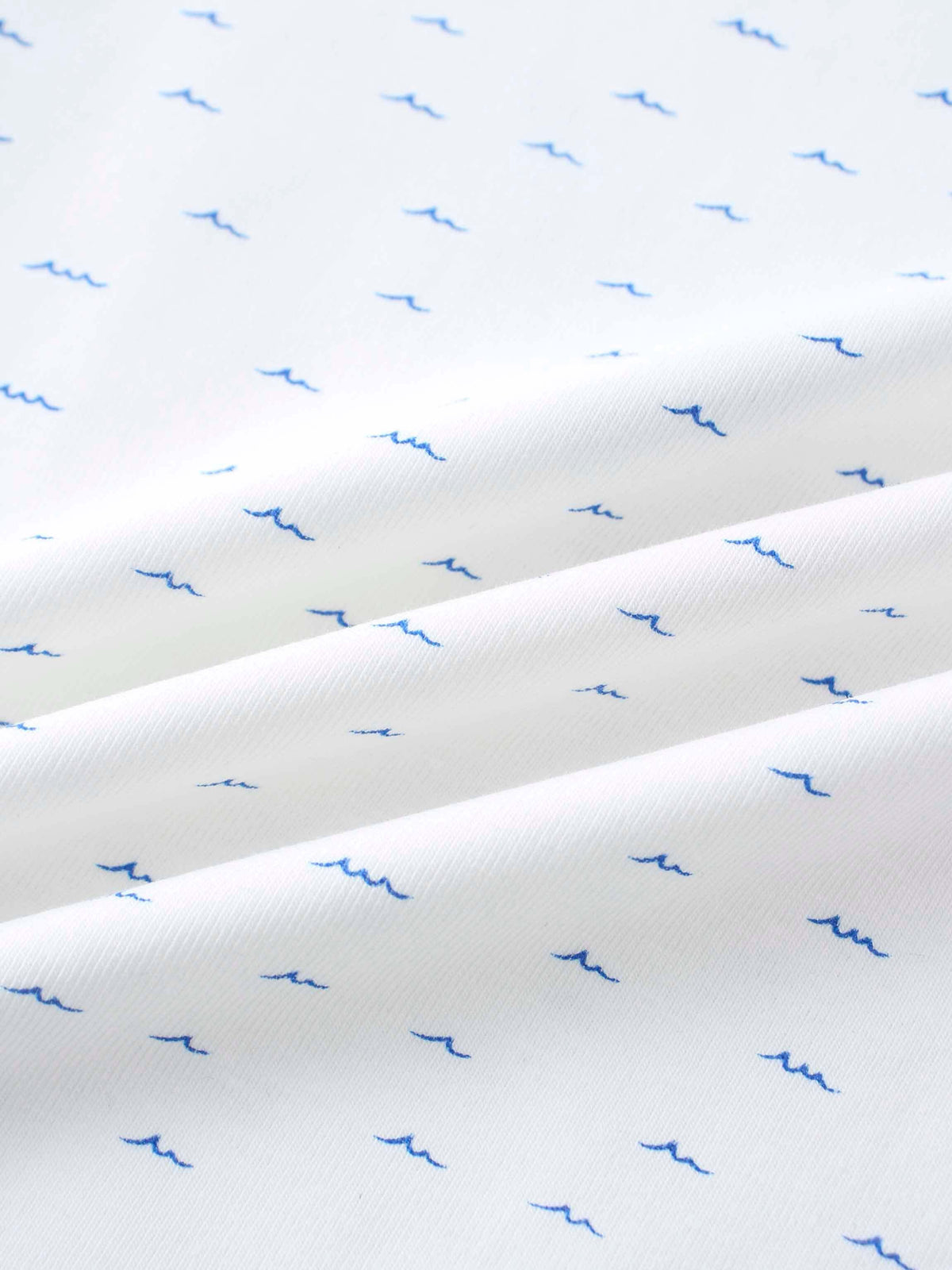 Blue wave pattern fabric detail