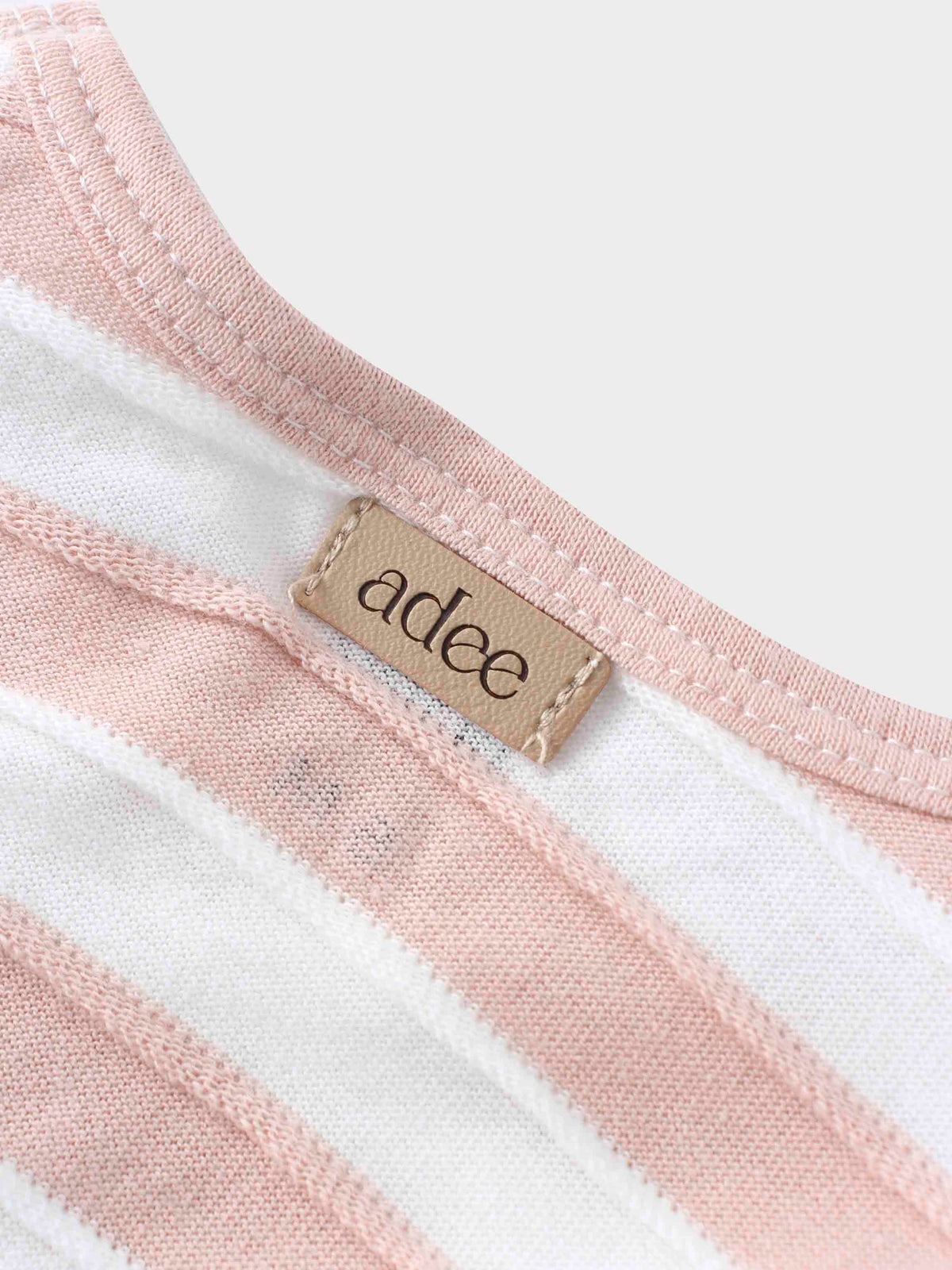 Striped pink and white girls shorts set