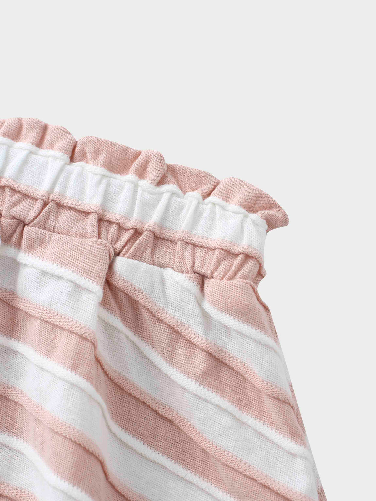 Striped skirt waistband close-up