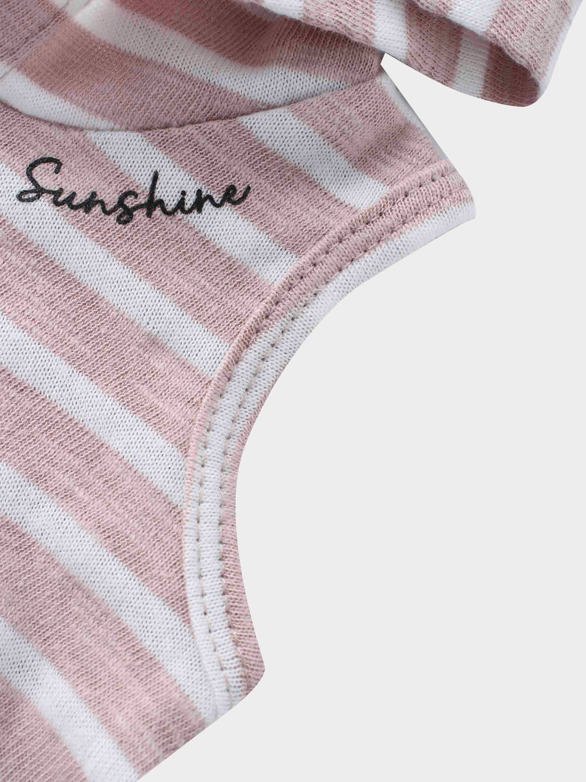Striped pastel pink tank close-up