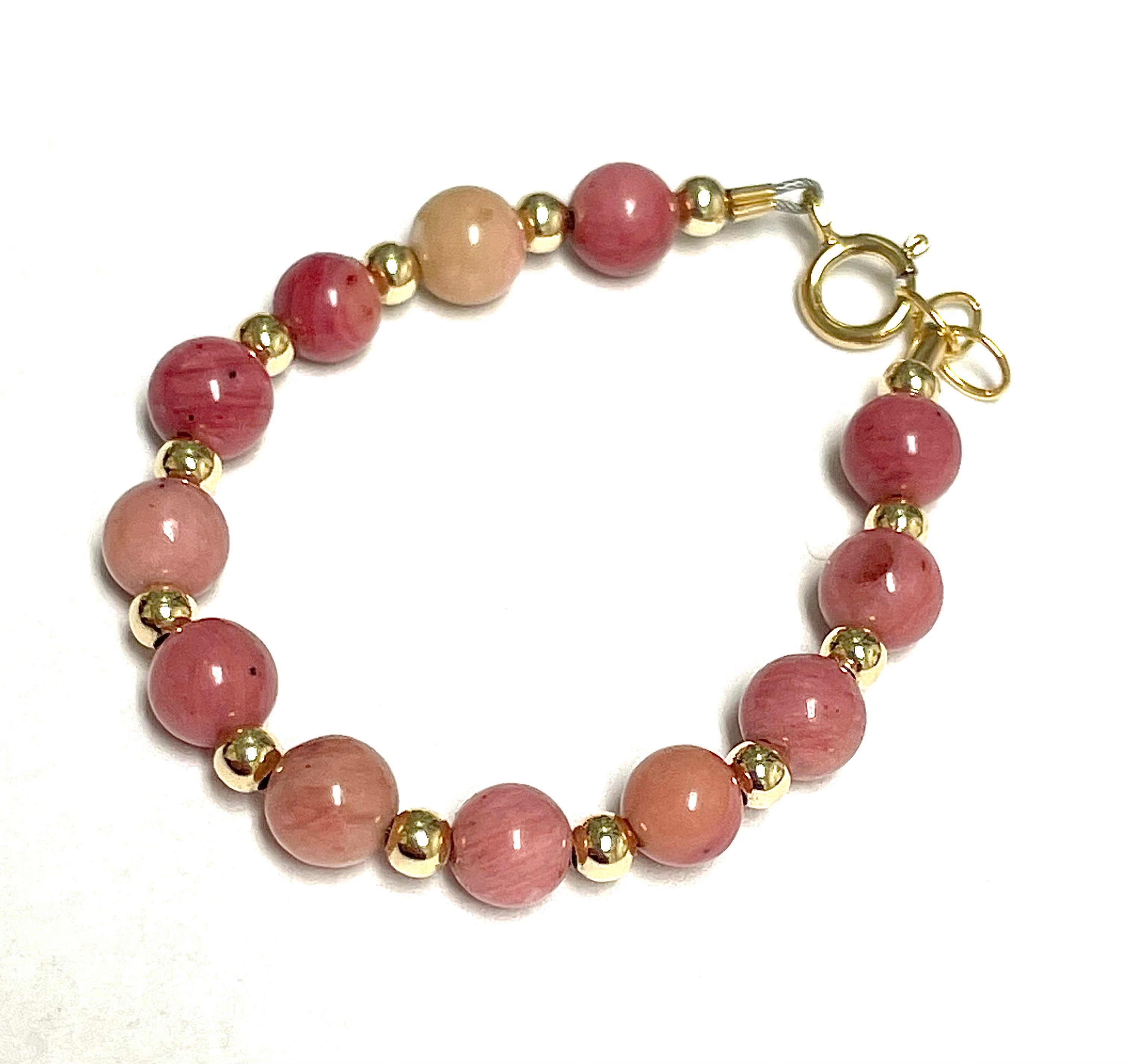 Rhodonite and Bead Bracelet