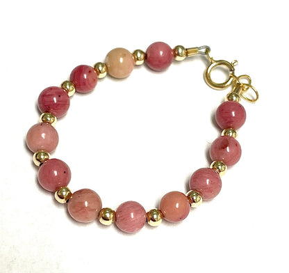 Rhodonite and Bead Bracelet