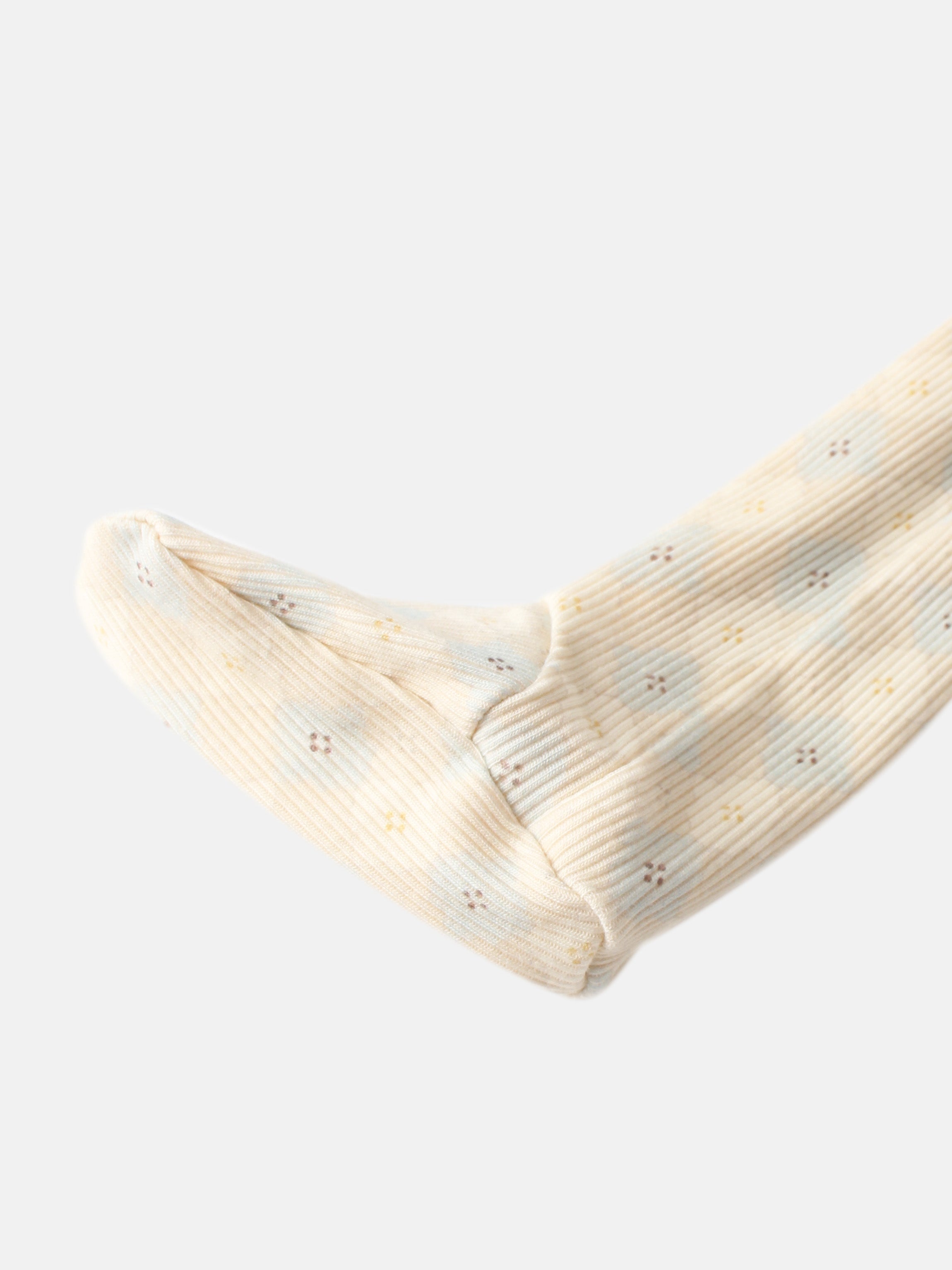 Little Button Stretchy beige ribbed fabric accessory with tiny speckled dots