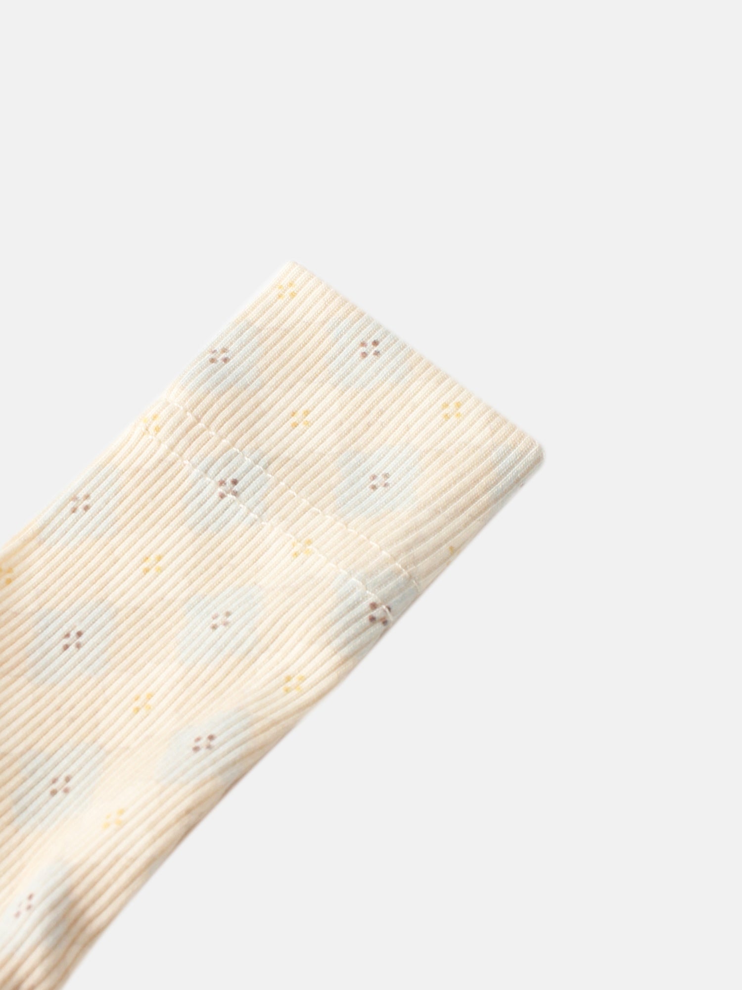 Little Button Stretchy - Blue, boys stretchies fabric swatch with pale stripes and tiny specks