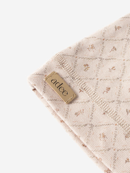 Dainty Diamond Hat for girls in beige speckled fabric by Adee