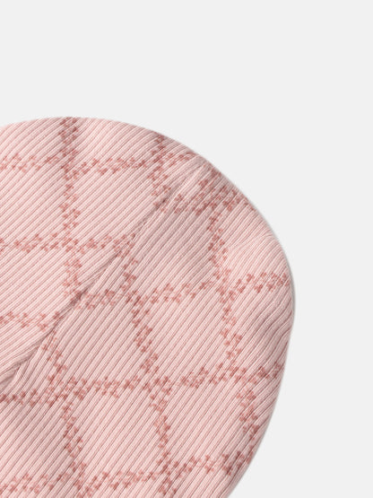 Pink Leaf Hat for girls by Adee, ribbed knit fabric in soft pink.