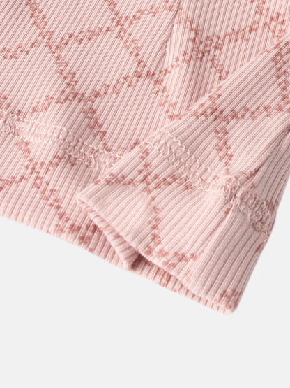 Pink Leaf Hat for girls by Adee; pink corduroy fabric with ribbed texture.