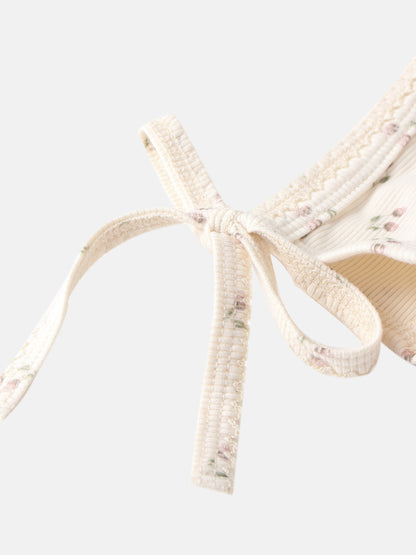 Tiny Tulip Bonnet by Adee; cream floral fabric girls&