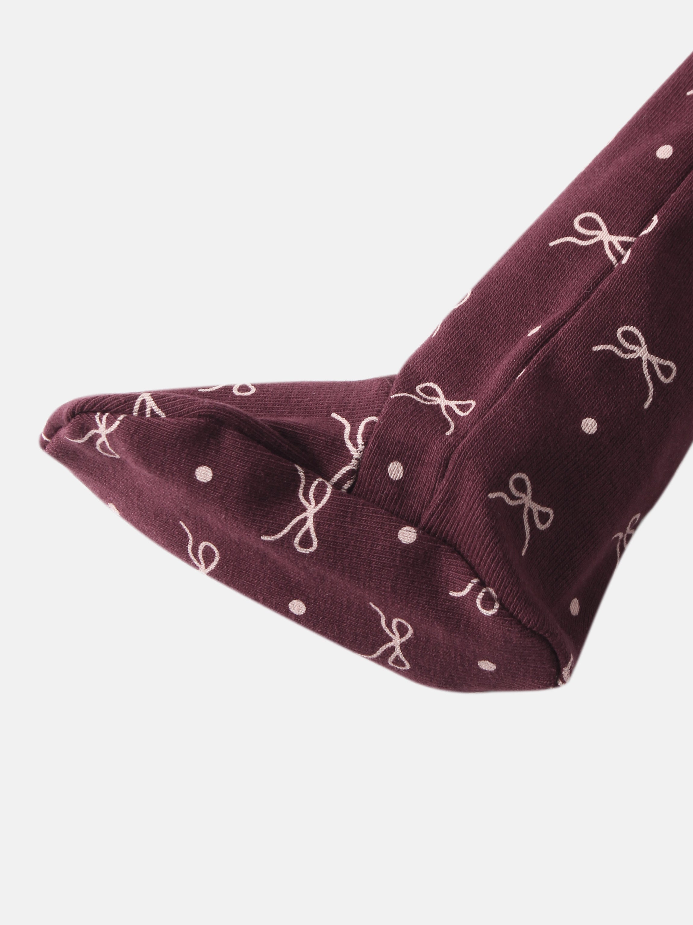 Adee Burgundy Bow Stretchy for Girls, burgundy fabric with white bow pattern