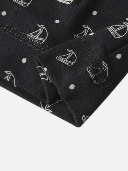 Harbor Dot Hat by Adee; navy fabric with white anchor and dot print.